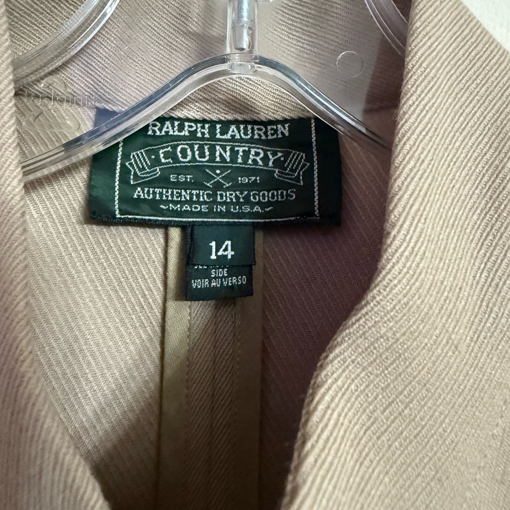 Vintage Ralph Lauren Country Vest Riding Beige Equestrian Gold Button Women’s 14 - Picture 2 of 5